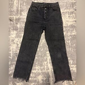 Abercrombie & Fitch Black Ultra High Rise Straight Jeans